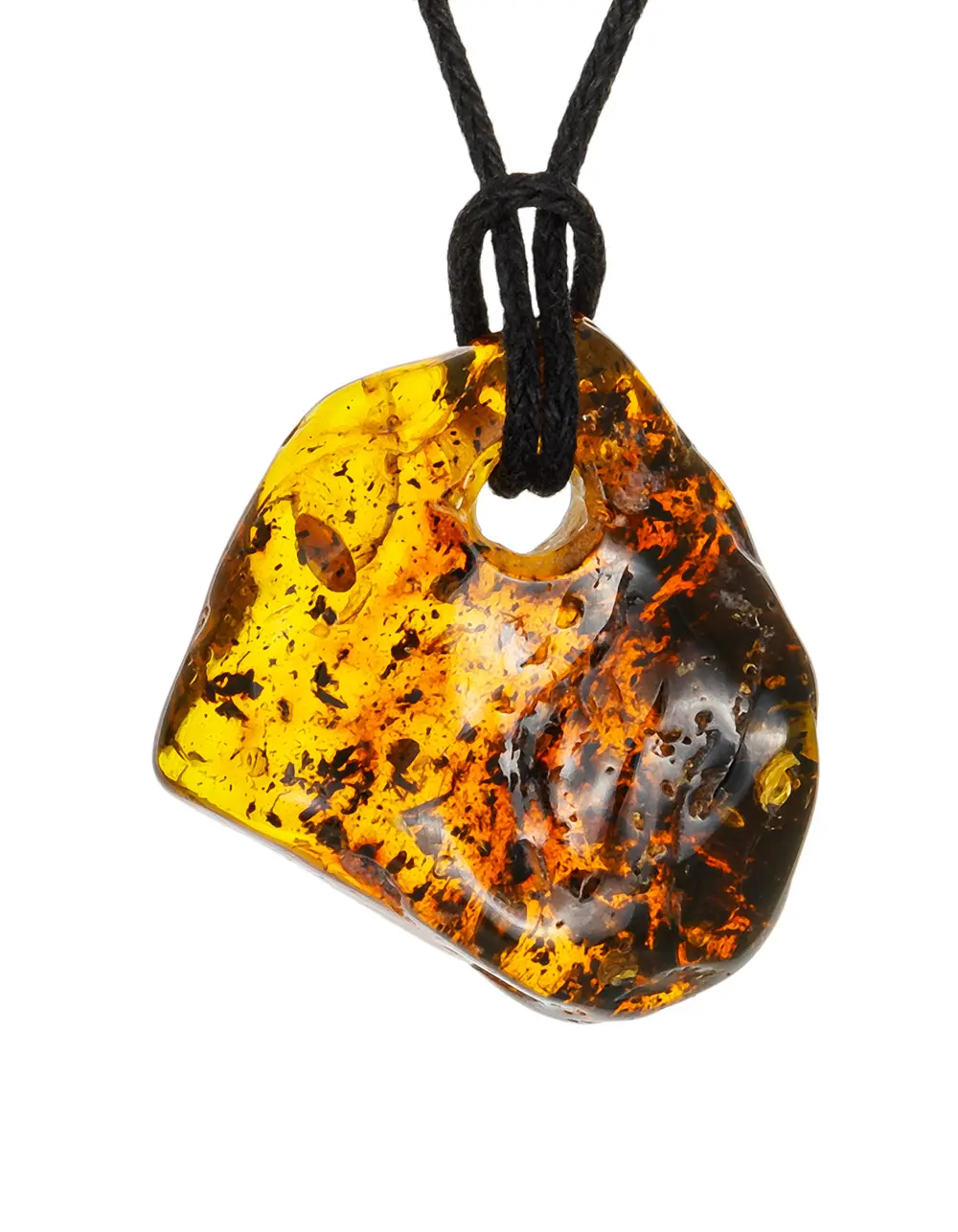 картинка Асимметричный кулон из коньячного янтаря  в онлайн магазине