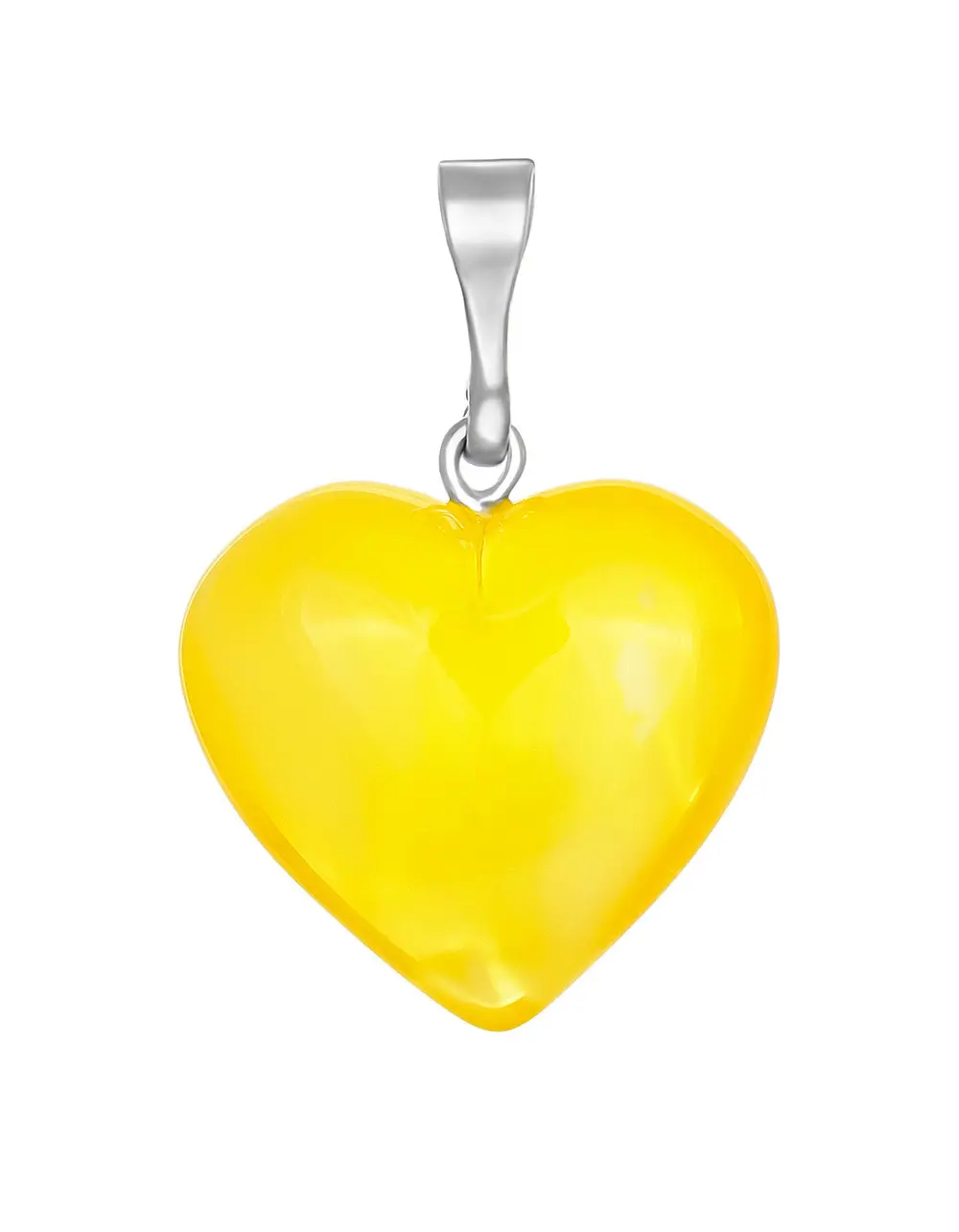 картинка Нежный кулон-сердце из натурального полупрозрачного медового янтаря в онлайн магазине