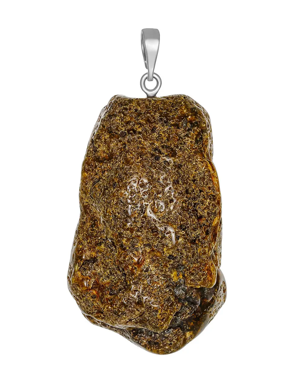 картинка Объёмная подвеска из текстурного натурального янтаря в онлайн магазине