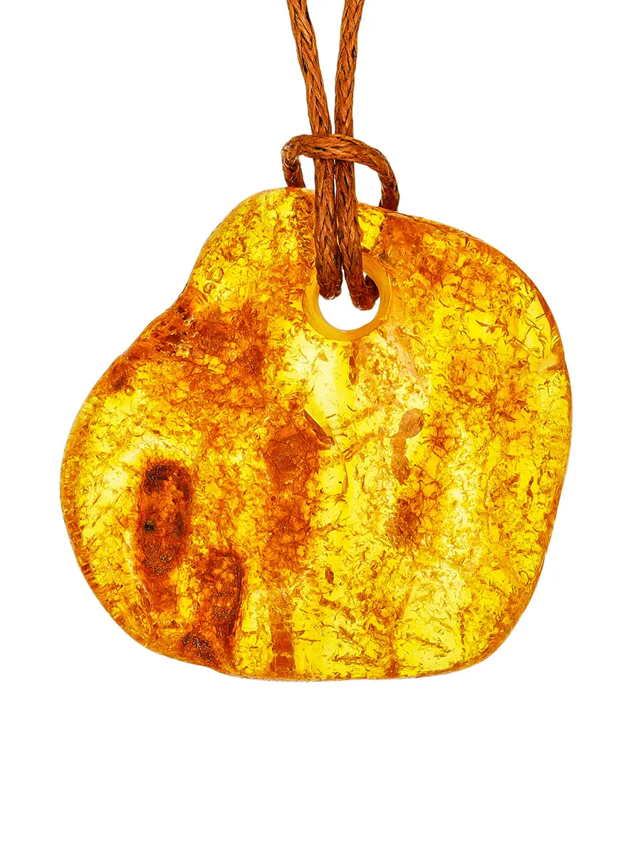 картинка Искрящийся кулон из натурального золотистого янтаря  в онлайн магазине