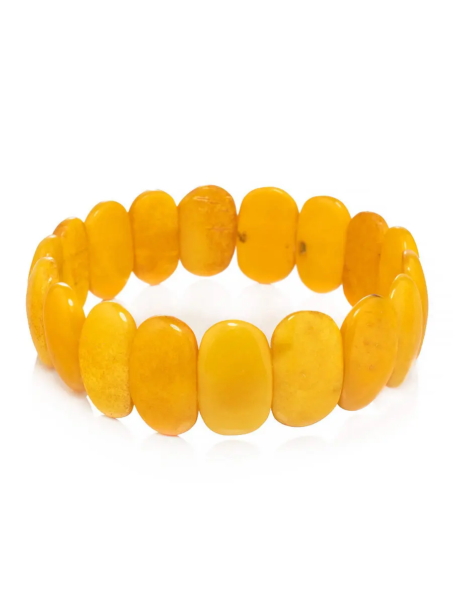 картинка Браслет из натурального цельного янтаря ярко-медового цвета в онлайн магазине