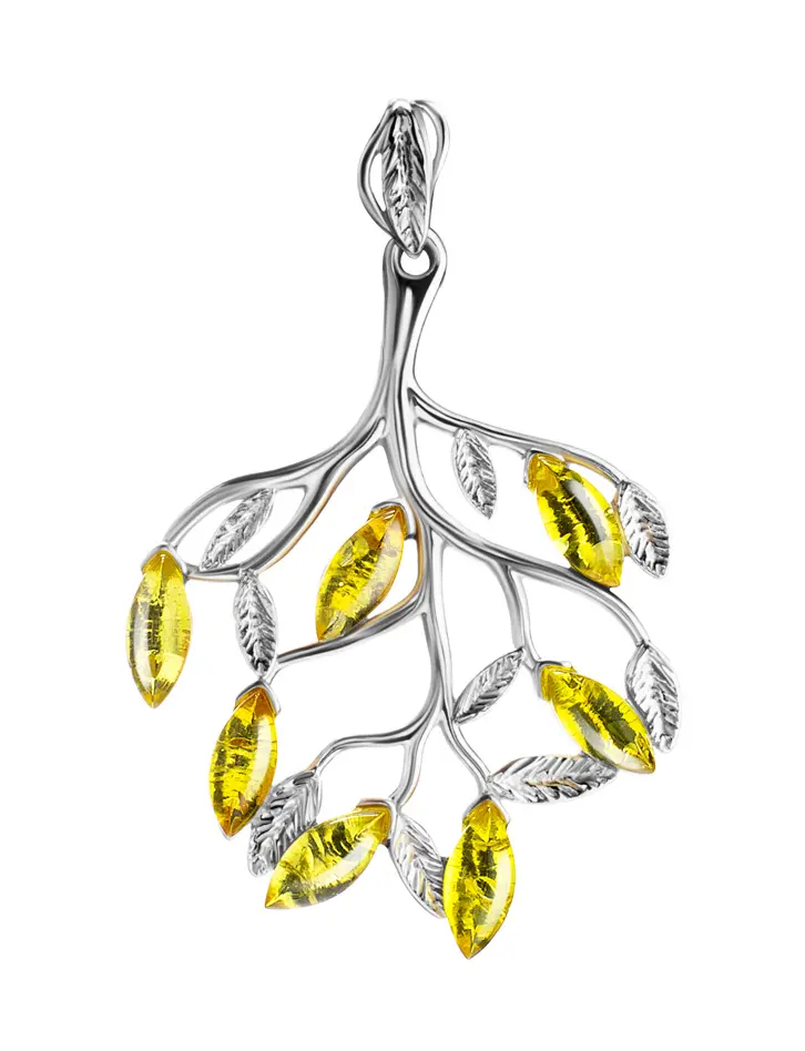 картинка Яркий кулон «Тропиканка» из лимонного янтаря в онлайн магазине