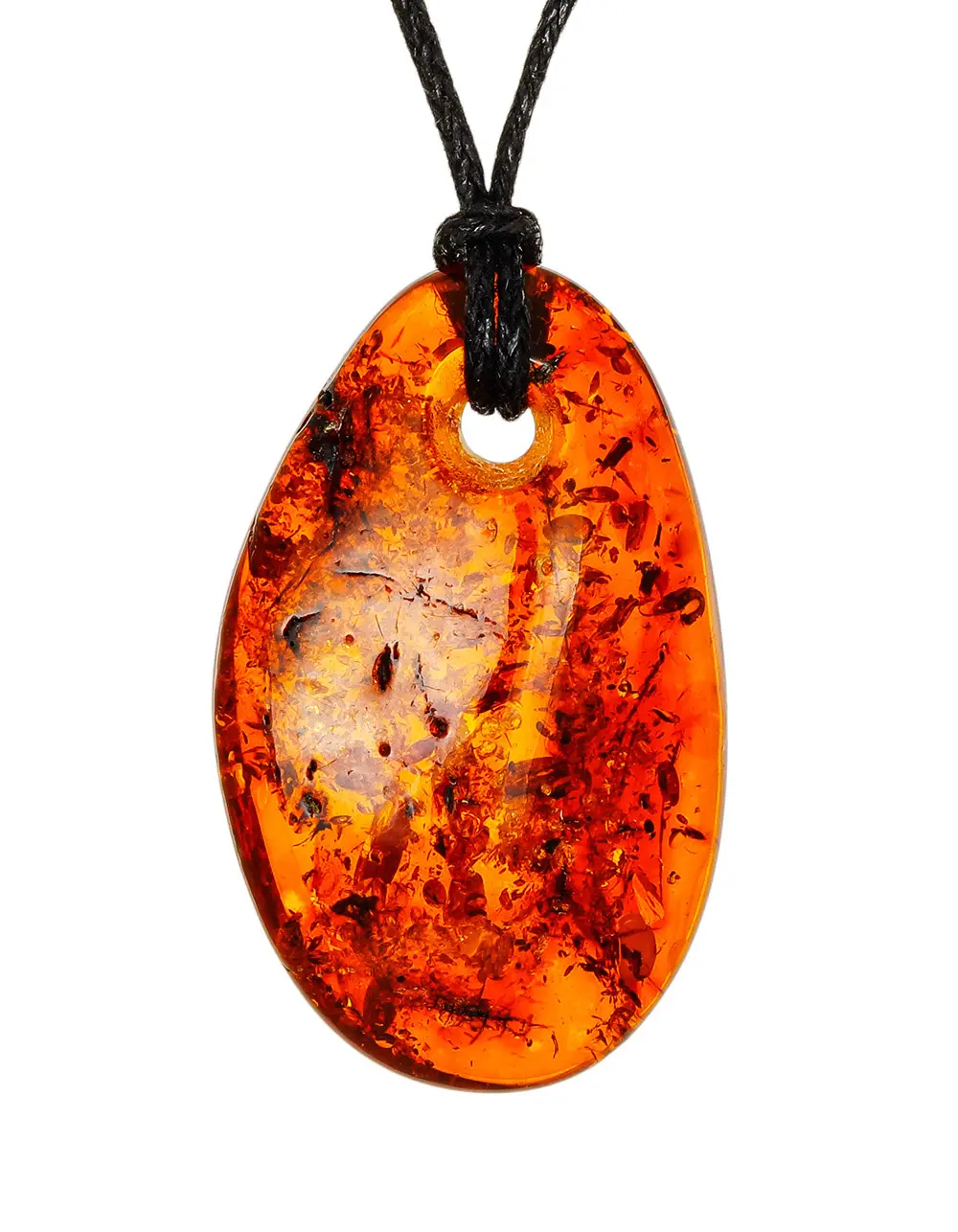 картинка Искрящийся кулон из натурального балтийского янтаря коньячного цвета в онлайн магазине