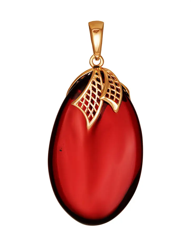 картинка Изысканная подвеска из янтаря красного цвета «Версаль» в онлайн магазине