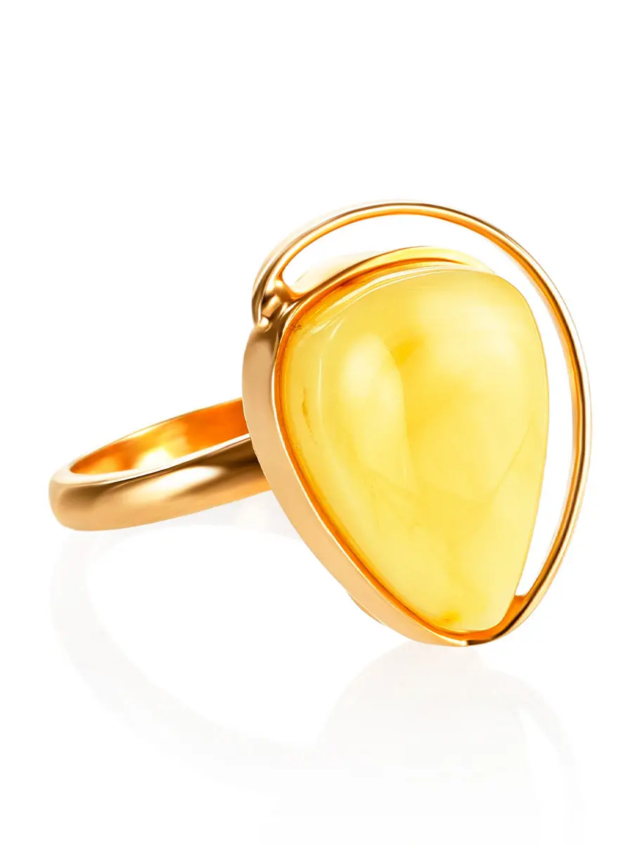картинка Кольцо из медового янтаря «Лагуна» в онлайн магазине