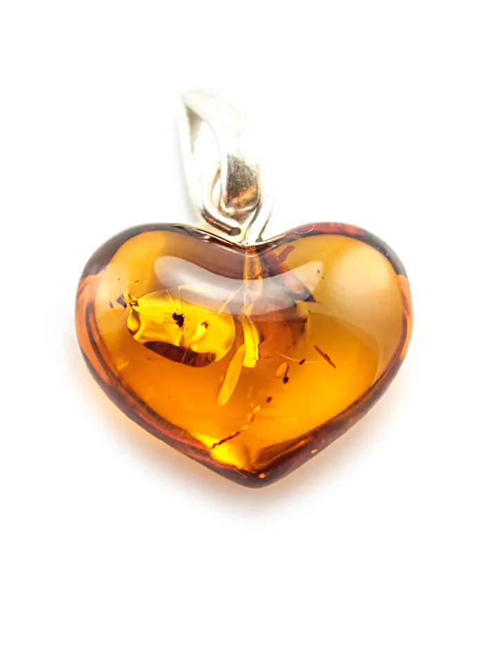 картинка Подвеска-сердечко из натурального каленого янтаря в онлайн магазине