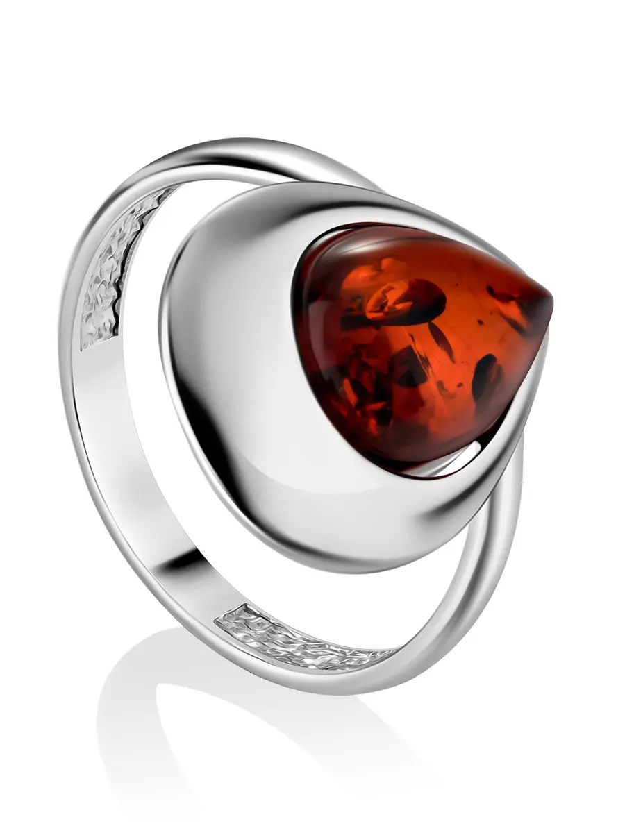 картинка Изысканное кольцо из натурального балтийского вишнёвого янтаря «Джульетта» в онлайн магазине