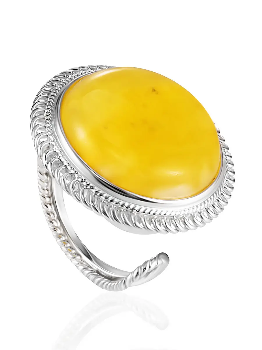 картинка Восхитительное кольцо с природным янтарём — воплощение яркости «Винтаж»  в онлайн магазине