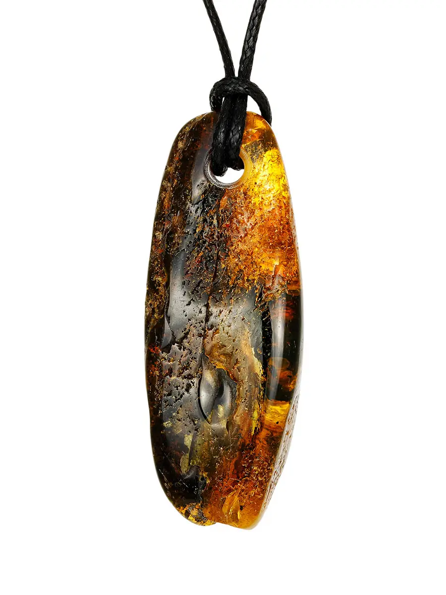 картинка Подвеска из натурального цельного янтаря с природной текстурой в онлайн магазине