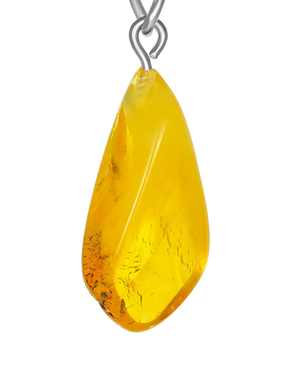 картинка Сувенир-брелок с натуральным янтарем природной формы с красивой текстурой в онлайн магазине