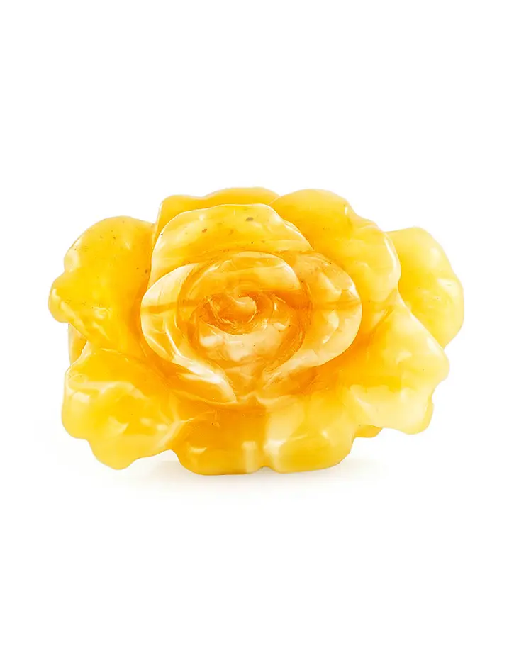 картинка Сувенир-резьба из натурального янтаря «Роза медовая» в онлайн магазине
