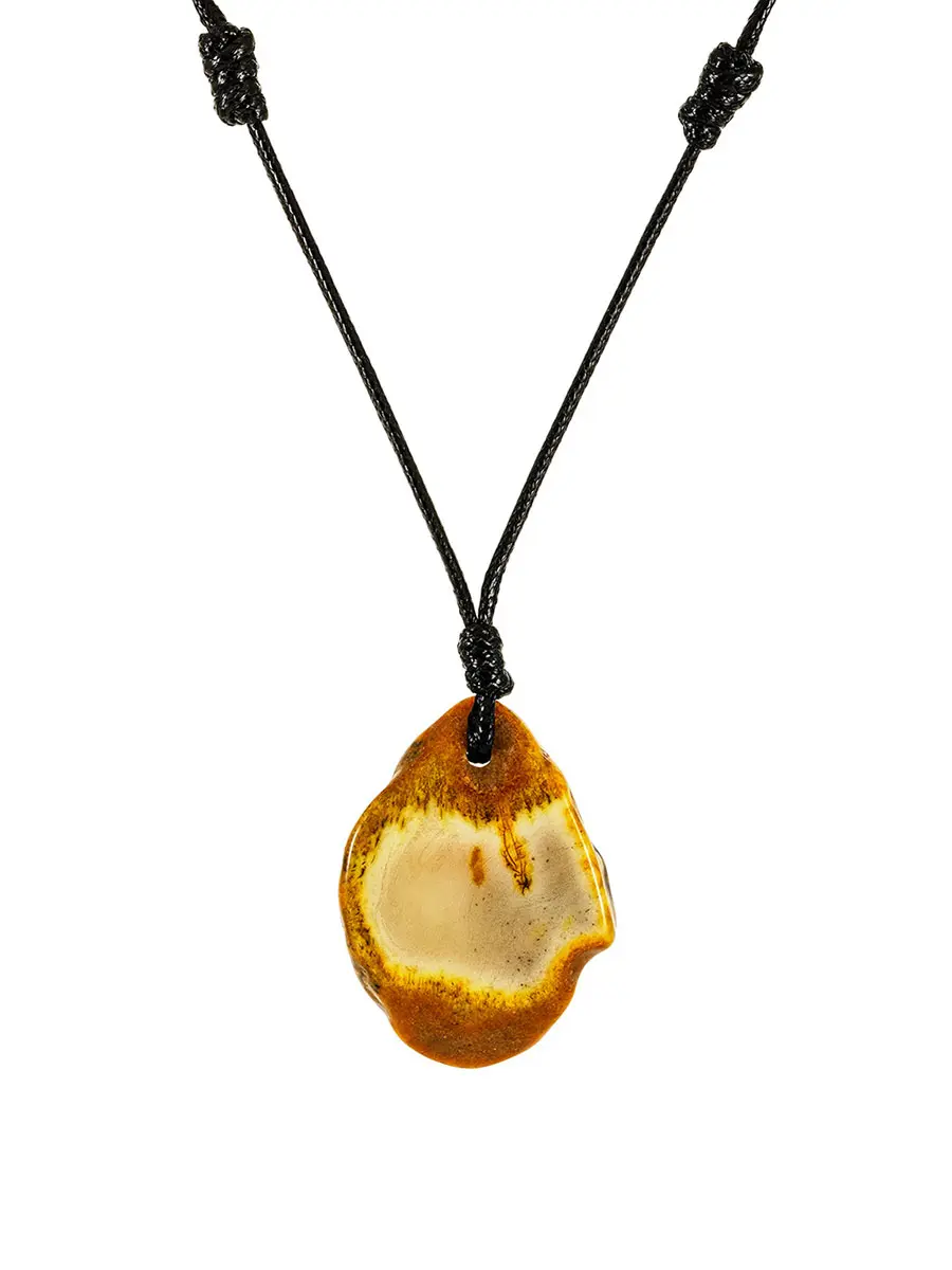 картинка Пейзажный янтарь на надёжном плетёном шнурке в коллекции «Тринидад»  в онлайн магазине