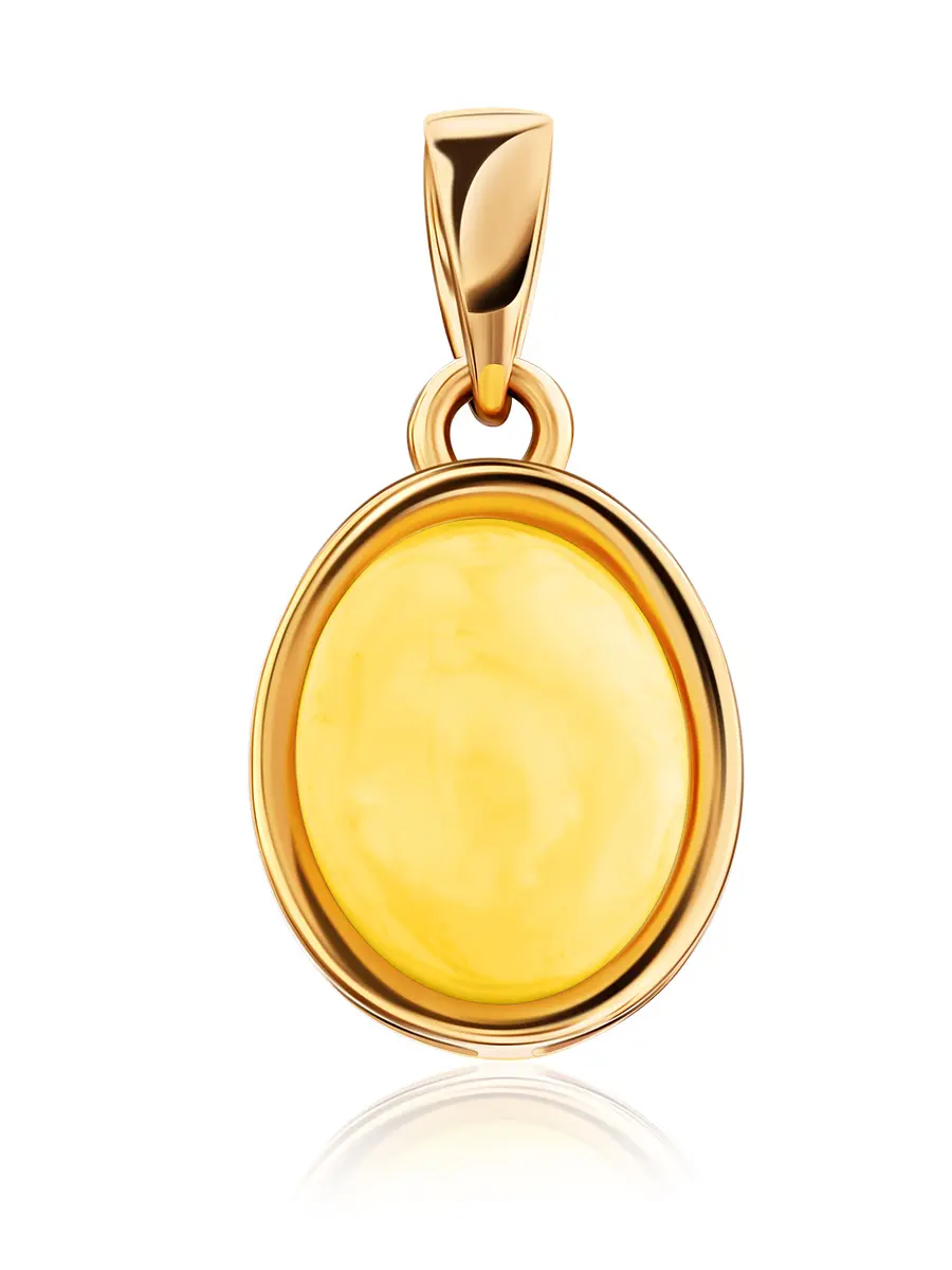 картинка Элегантная подвеска из золота со вставкой из натурального балтийского медового янтаря «Амиго» в онлайн магазине