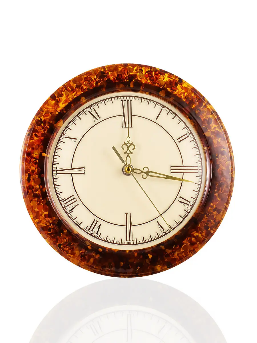 картинка Настенные часы в раме из янтаря в онлайн магазине