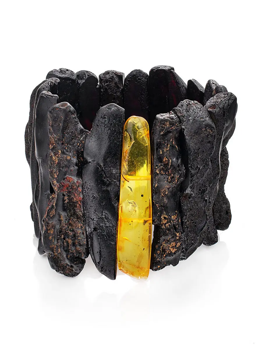 картинка Широкий яркий браслет «Помпеи» из натурального балтийского янтаря в онлайн магазине