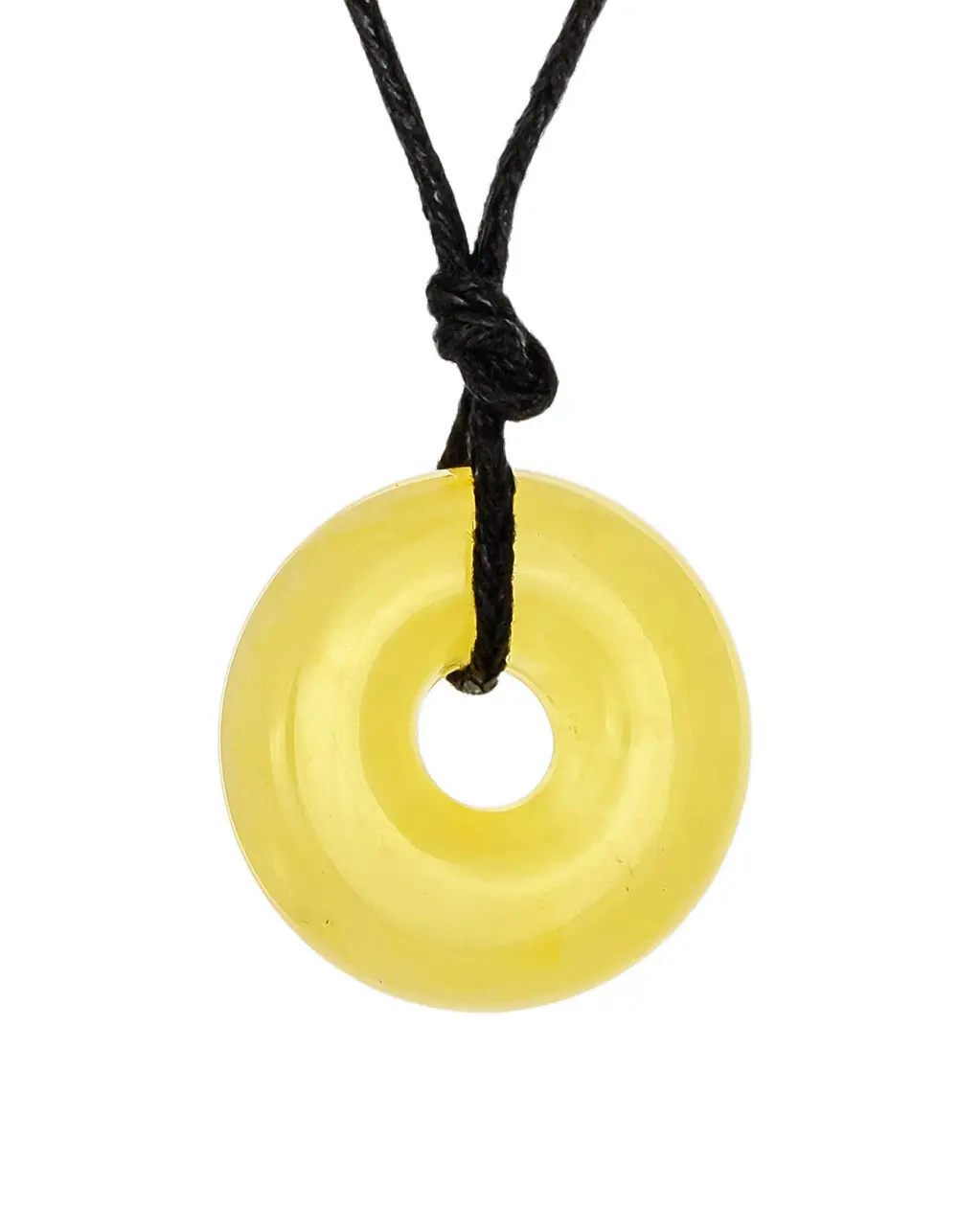 картинка Миниатюрная подвеска в форме колечка из медового янтаря «Донат» в онлайн магазине