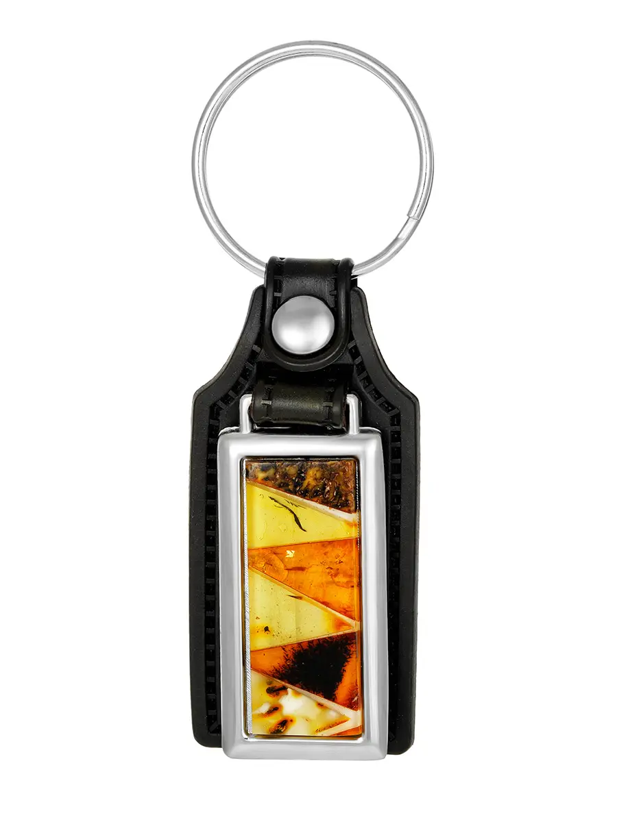 картинка Каучуковый брелок для ключей с живописной янтарной мозаикой в онлайн магазине