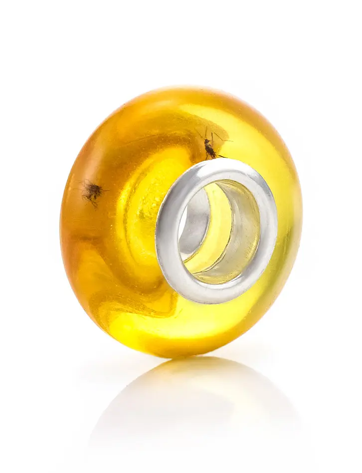 картинка Яркий шарм из янтаря с инклюзом для модульного браслета в онлайн магазине