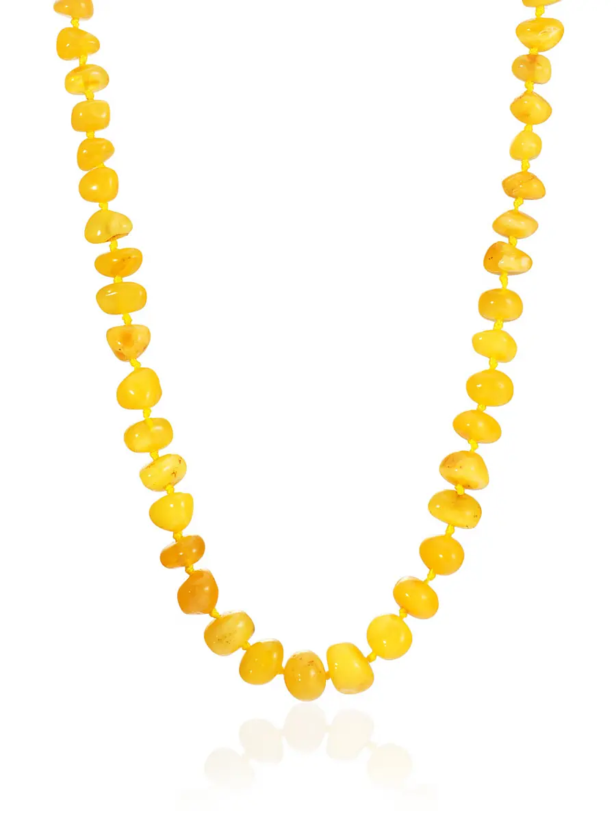 картинка Янтарные бусы «Галька пёстрая медовая» в онлайн магазине