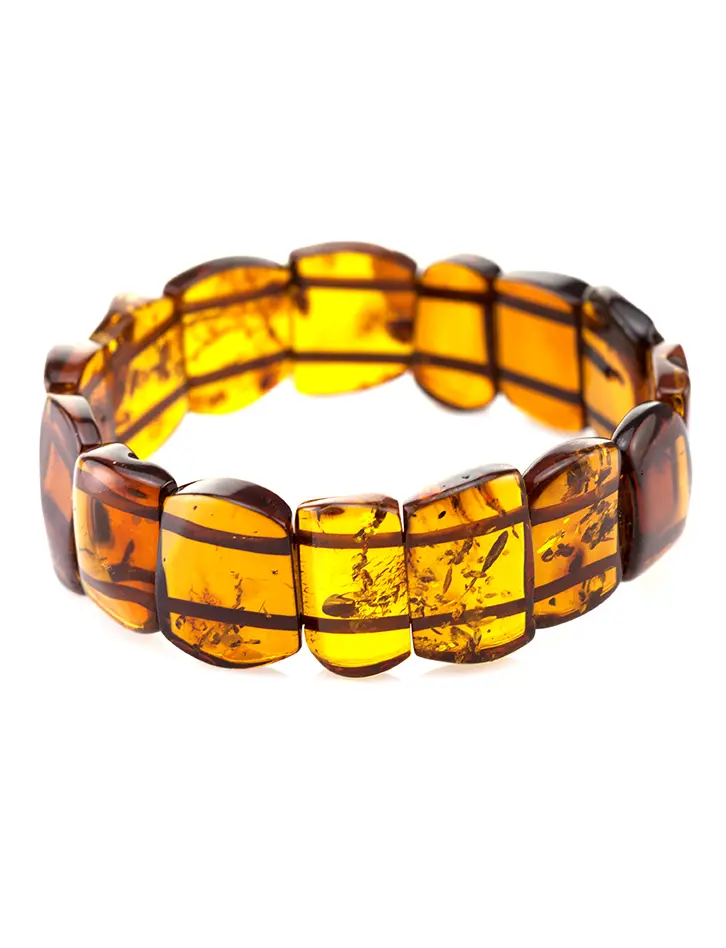 картинка Яркий нарядный браслет из натурального балтийского коньячного янтаря в онлайн магазине