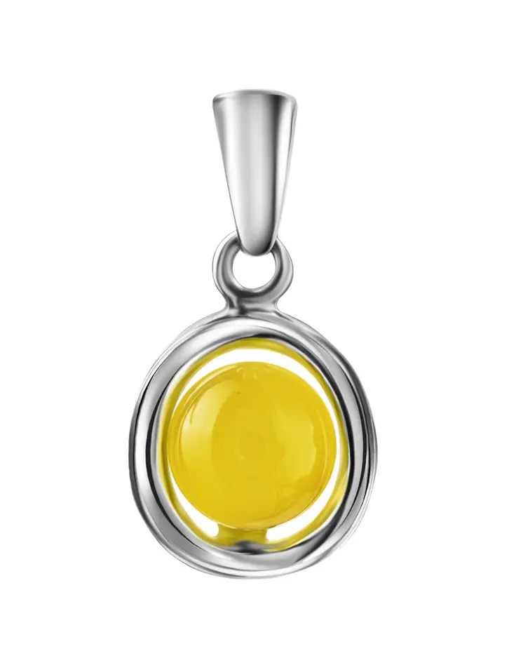 картинка Нежный кулон с натуральным медовым янтарём «Валенсия» в онлайн магазине