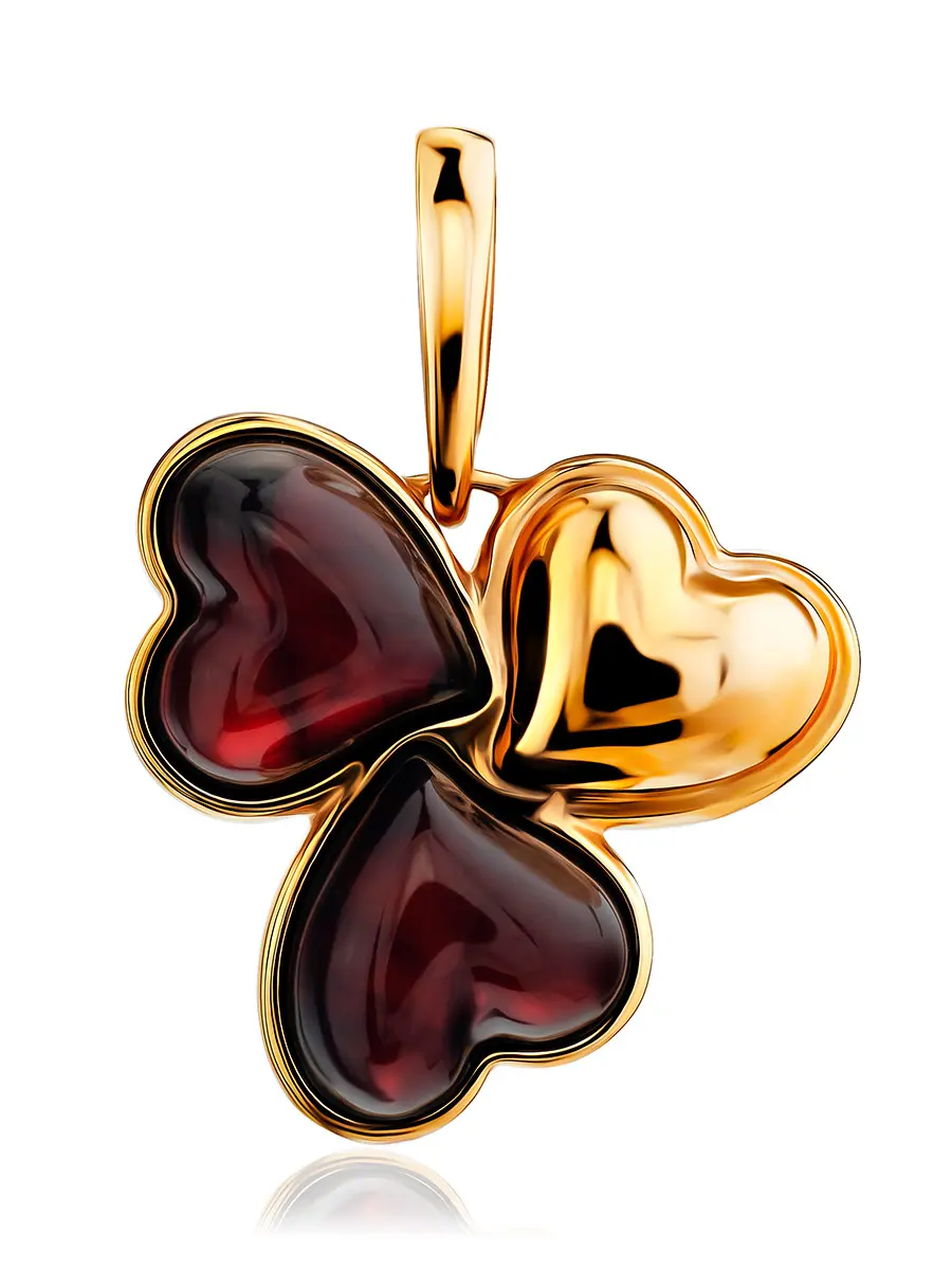 картинка Потрясающий кулон «Трисмегист» из натурального вишнёвого янтаря в онлайн магазине