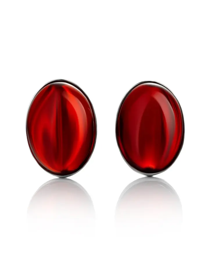 картинка Эффектные серьги из ярко-красного янтаря «Годжи» в онлайн магазине