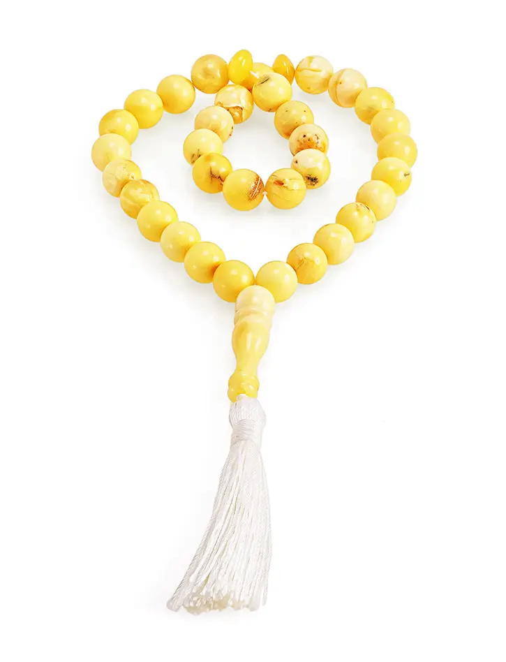картинка Чётки на 33 бусины-шара из натурального медового янтаря в онлайн магазине