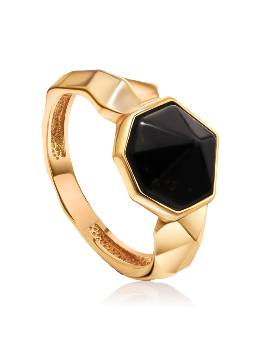 картинка Стильное кольцо «Бельканто» из янтаря вишнёвого цвета в онлайн магазине