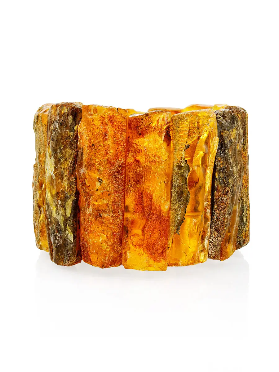 картинка Браслет из натурального цельного янтаря с природной корочкой «Помпеи» в онлайн магазине