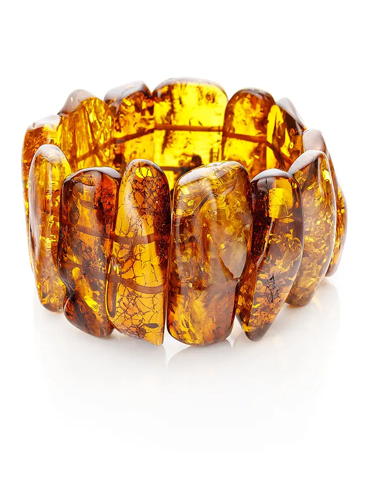 картинка Оригинальный лечебный браслет из натурального цельного янтаря «Помпеи» в онлайн магазине