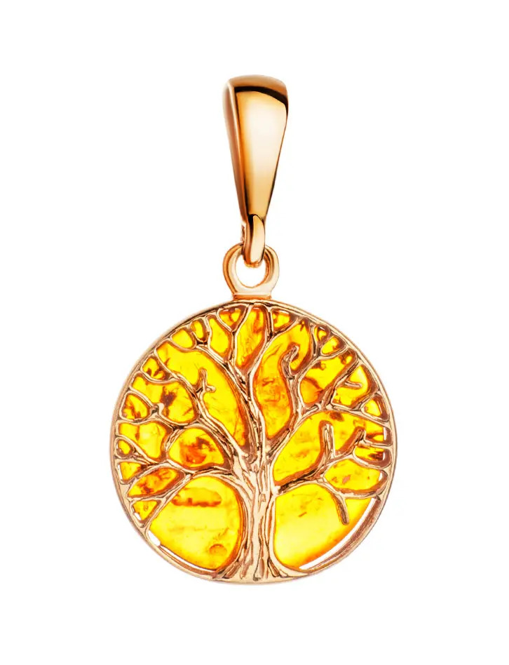 картинка Восхитительный позолоченный кулон «Бельтайн» с золотистым янтарём в онлайн магазине