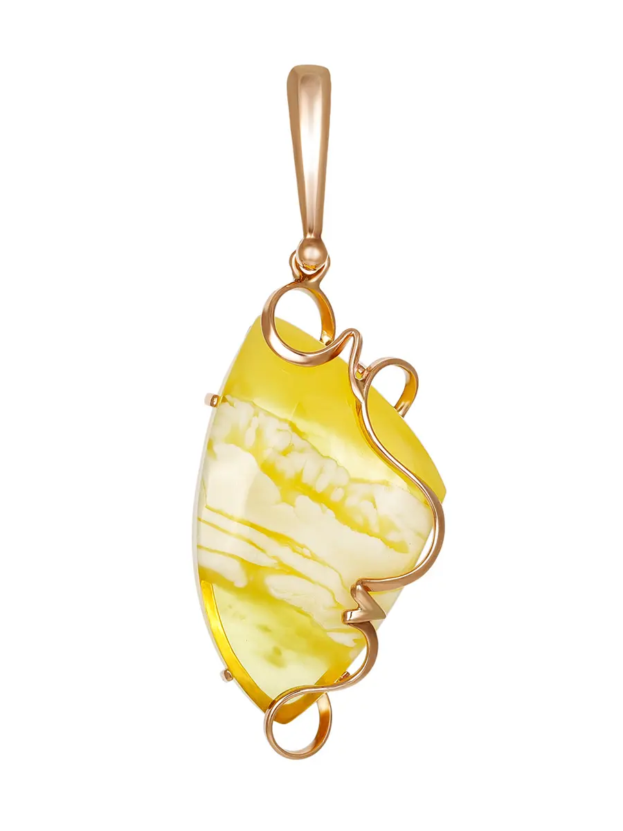 картинка Изысканная подвеска «Риальто» из золота и натурального пейзажного янтаря в онлайн магазине