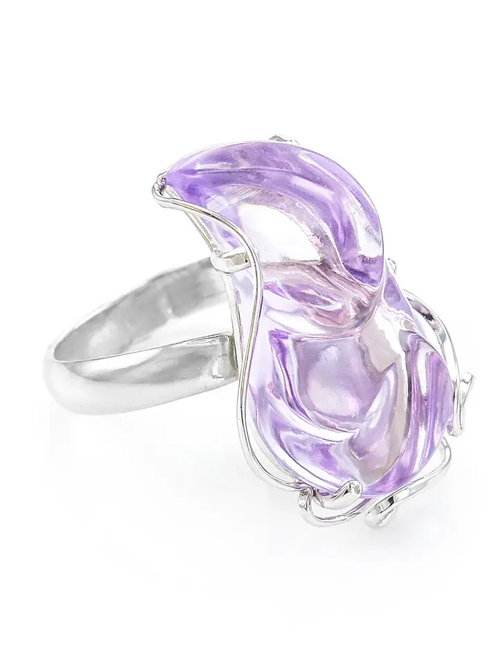 картинка Роскошное крупное кольцо из серебра с аметистом «Серенада» в онлайн магазине