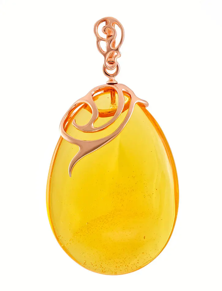картинка Красивый кулон из прозрачного лимонного янтаря «Версаль» в онлайн магазине