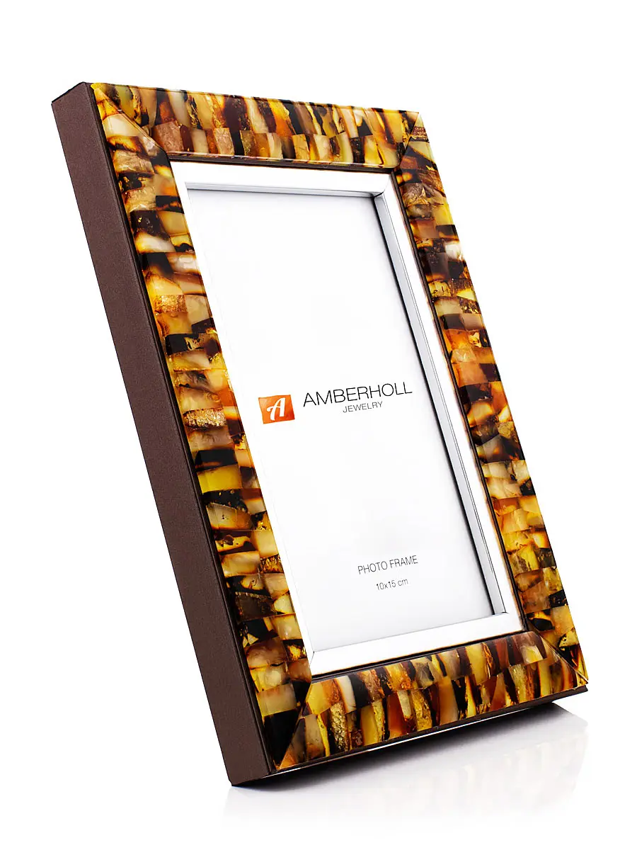 картинка Рамка для фотографии с живописной янтарной мозаикой в онлайн магазине