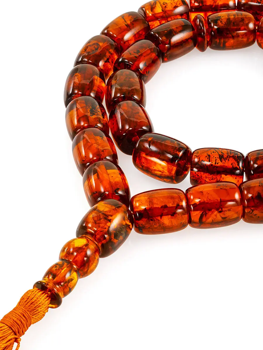 картинка Четки мусульманские из формованного янтаря коньячного цвета в онлайн магазине