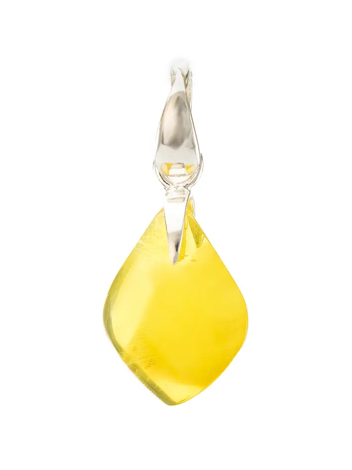 картинка Маленькая ромбовидная подвеска из лимонного колумбийского янтаря в онлайн магазине