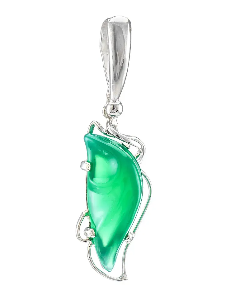 картинка Нежный кулон «Серенада» из серебра с зелёным ониксом в онлайн магазине