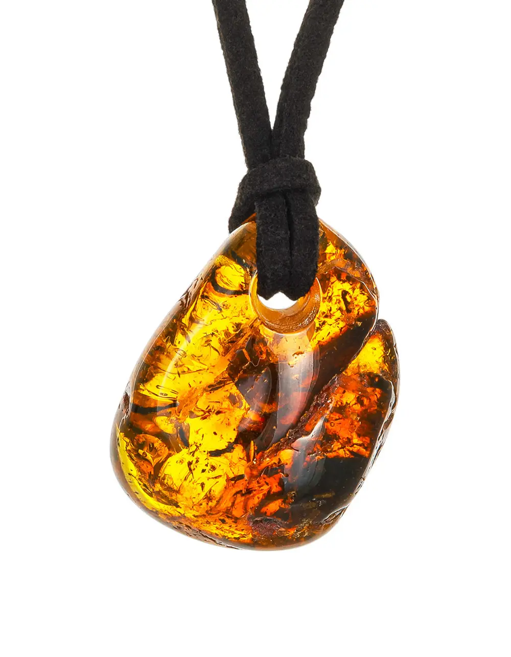 картинка Янтарная подвеска на шнурке в онлайн магазине