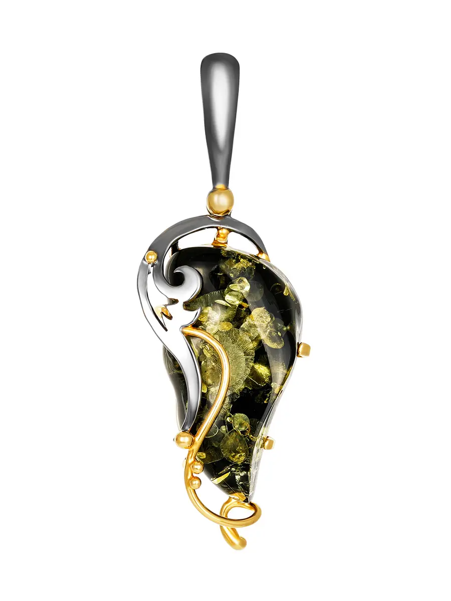 картинка Подвеска из цельного янтаря в позолоченной оправе «Версаль» в онлайн магазине
