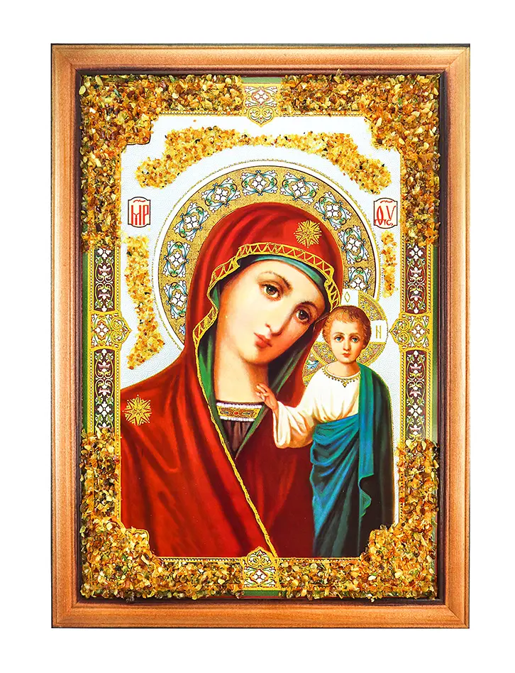 картинка Янтарная икона Казанской Божией Матери в онлайн магазине