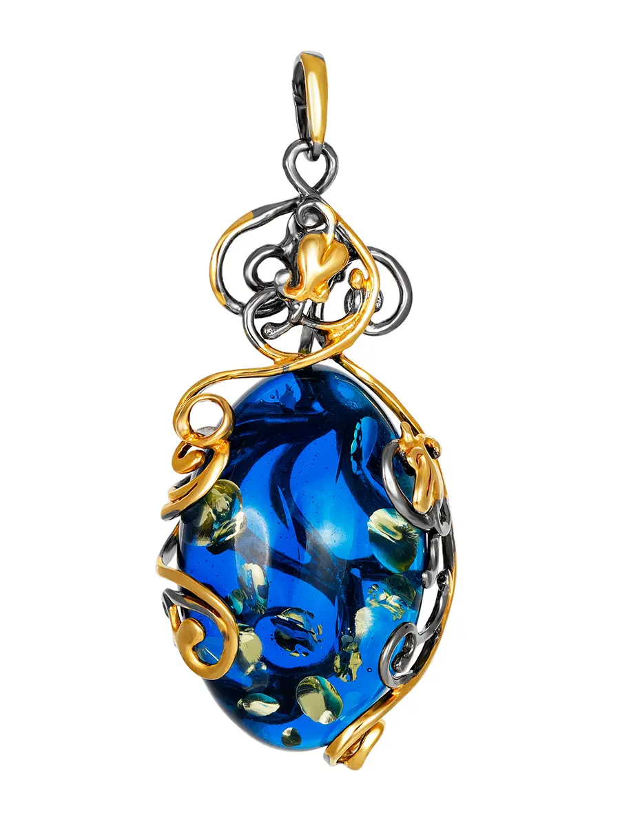 картинка Роскошный кулон из переливающегося синего янтаря «Версаль» в онлайн магазине
