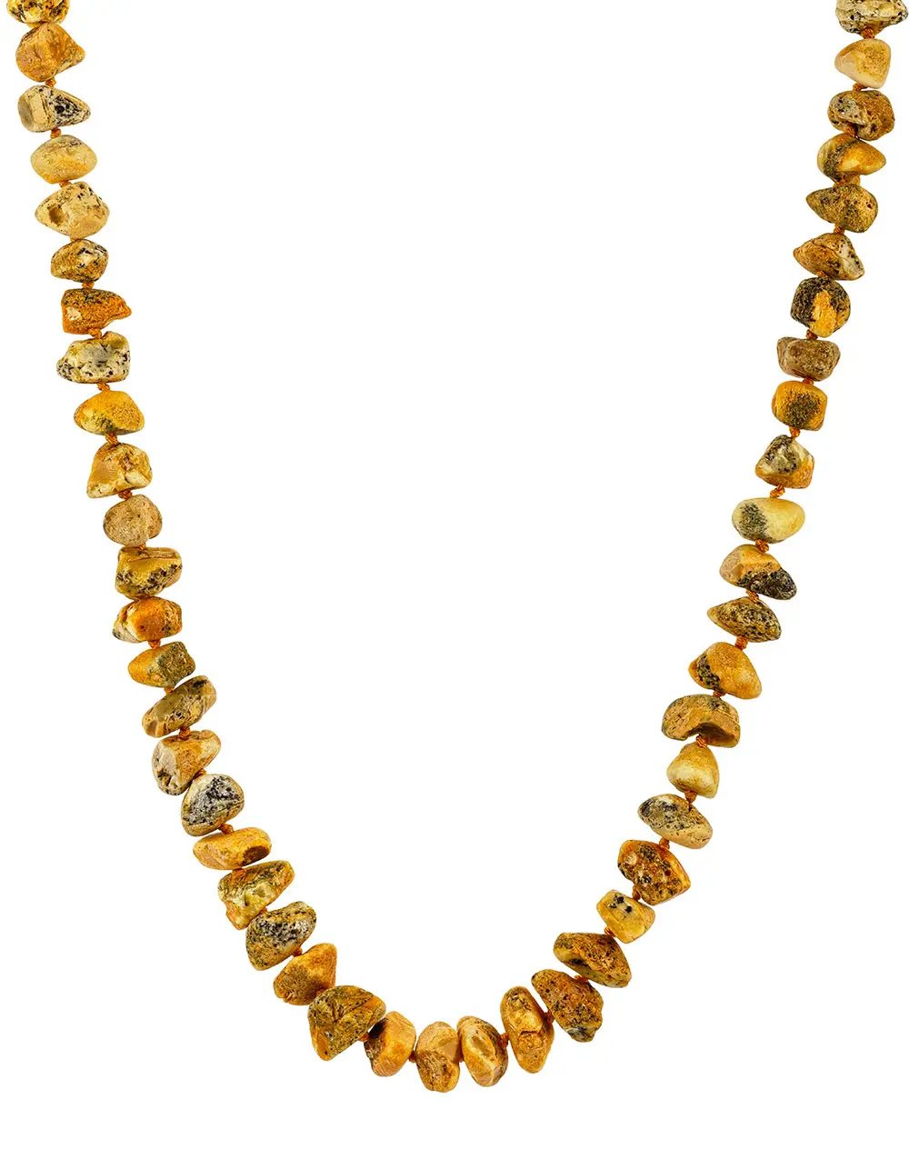 картинка Лечебные бусы из живописного нешлифованного янтаря «Галька крупная дикая» в онлайн магазине