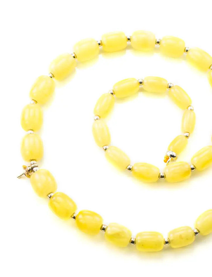 картинка Бусы из натурального балтийского янтаря медового цвета с завеской для создания ожерелья в онлайн магазине