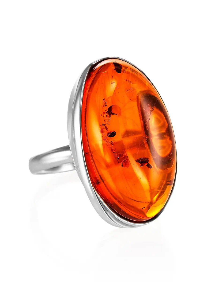 картинка Необычное кольцо из натурального янтаря «Лагуна» в онлайн магазине