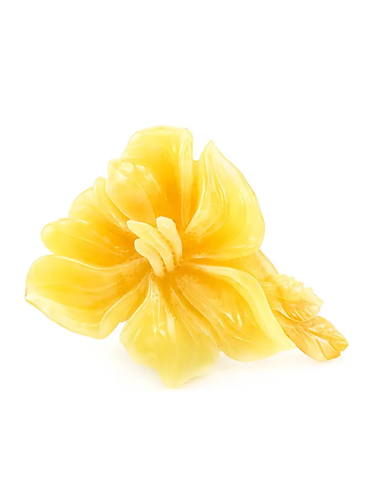 картинка Сувенир-резьба из натурального медового янтаря «Цветок» в онлайн магазине