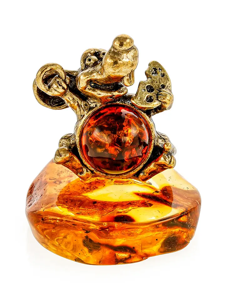 картинка «Счастливая мышка» — сувенир-талисман с натуральным балтийским янтарём в онлайн магазине