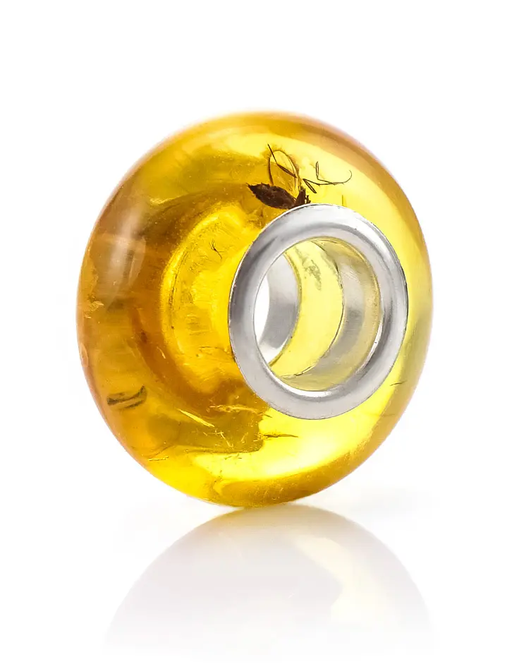 картинка Янтарный шарм с инклюзом для модульного браслета в онлайн магазине