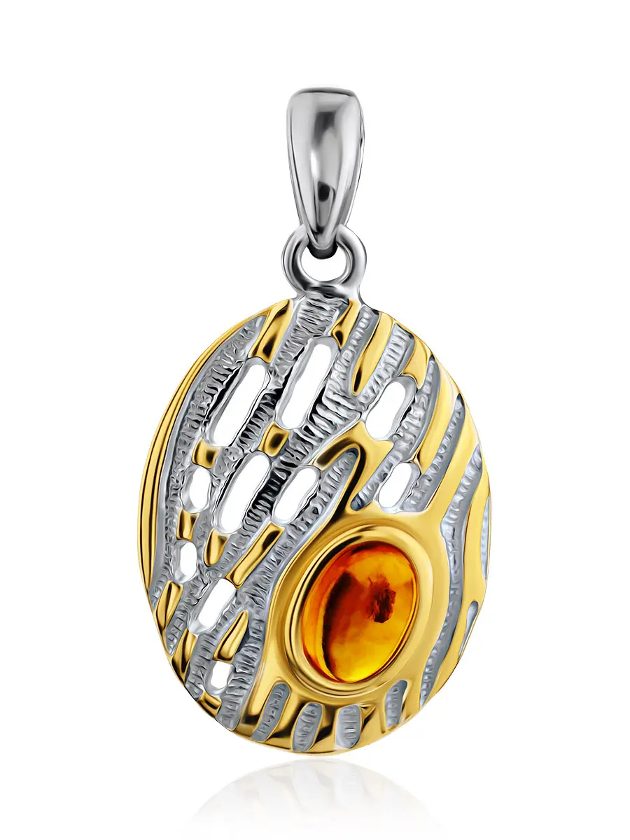 картинка Стильный кулон «Донателла» из натурального янтаря в онлайн магазине